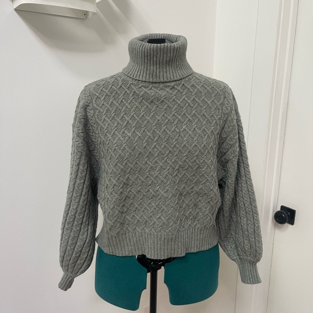 Truth Gray Chunky Knit Turtleneck Sweater